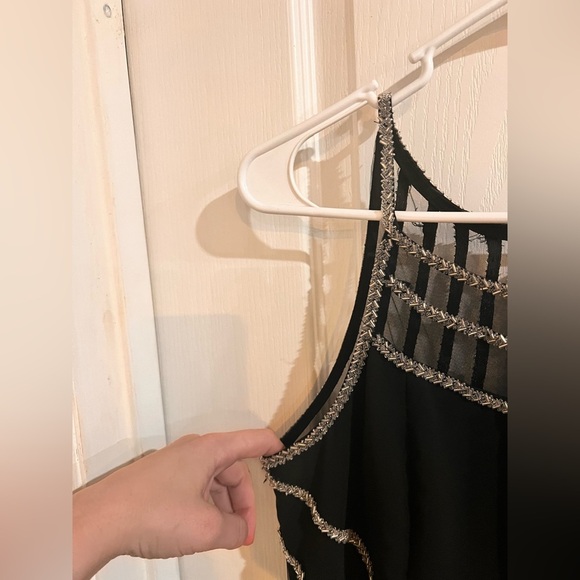FINAL PRICE Gianni Bini Black Spaghetti Strapped Prom Dress - Picture 8 of 8